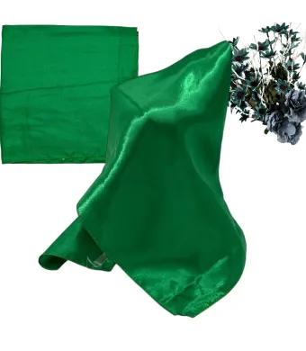 Eșarfă satinatӑ - Fichu 50x50 cm, culoare Verde, en-gros