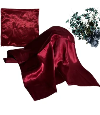 Eșarfă satinatӑ - Fichu 50x50 cm, culoare Bordo, en-gros