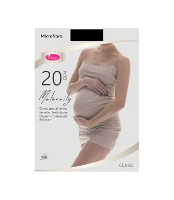 Dres gravide din Microfibra Maternity 20 DEN - Negru, 1/2 Engros (1/2, NEGRU)