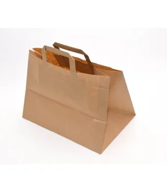 Sacose din hartie cu maner plat delivery, 26x17x29, engros, 250/bax