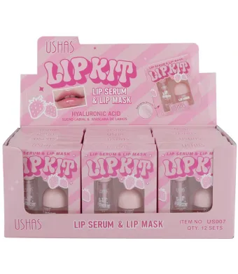 Set Îngrijire Buze USHAS – Lip Serum & Lip Mask cu Acid Hialuronic, Hidratare & Regenerare Engros