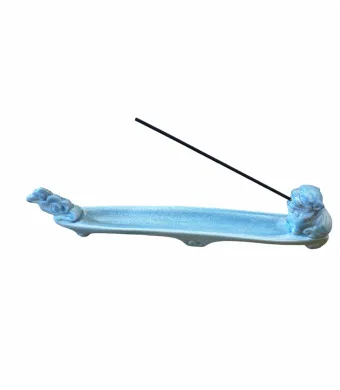 Suport din ceramica pentru betisoare parfumate, Piao blue, dimensiuni: 27x4 cm