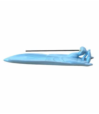 Suport din ceramica pentru betisoare parfumate, in forma de palma, Blue, , dimensiuni: 27x5 cm
