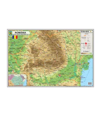 Harta Romania 50x70 - fizico-geografica/administrativa