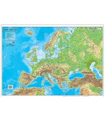 Harta Europa 70x100 - fizico-geografica/politica