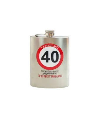 Plosca metal personalizata, La multi ani, 40 Engros