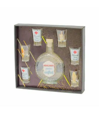 SET 6 PAHARE PENTRU TARIE CU STICLA - MEDICAMENT PENTRU SUFLET - SET PAHAR 07 Engros