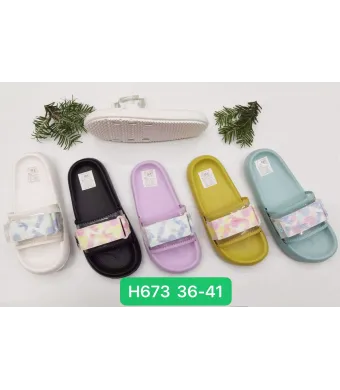 Papuci de Vară Dama, Model Confortabil și Ușor, Culori Combinate, Mărimi 36-41, En-gros