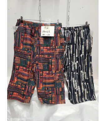 Pantaloni 3/4 damă din pânză, imprimeuri diverse, mărimi mari - Engross