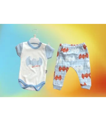 COMPLEU 2 piese din bumbac, BODY+PANTALON, 3-12 LUNI, 4/set engros