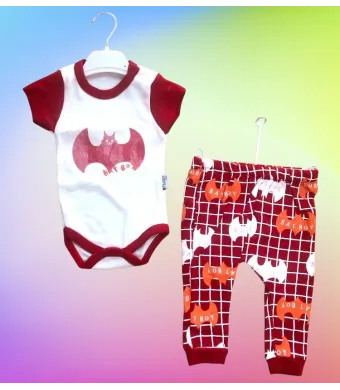 COMPLEU 2 piese din bumbac, BODY+PANTALON, 3-12 LUNI, 4/set engros