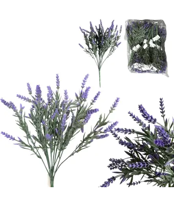 Flori artificiale lavandă, 40 cm, 12 fire, set 12 buc – engros