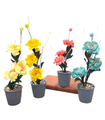 Flori Artificiale in Ghiveci 30cm Diferite Culori Engros