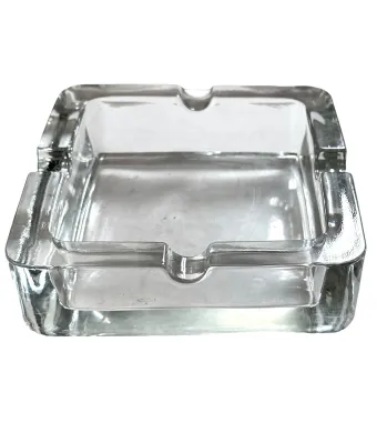 Scrumieră pătrată din sticlă groasă, engros 14x14cm