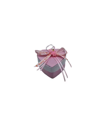 Cutie lemn mărturie , roz 12ps  6.5 cm  x 5,7cm engros