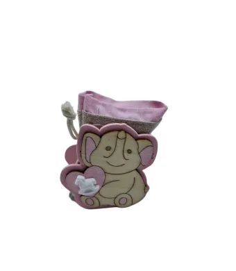 Cutie lemn mărturie , roz 12 ps  8 cm x 7 cm engros