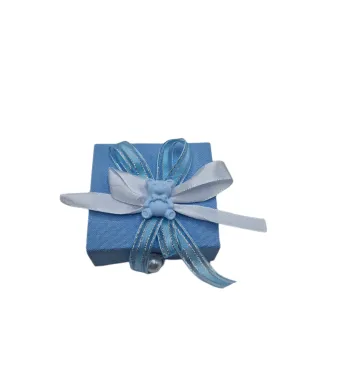 Cutie lemn mărturie , bleu 12 ps 6.7 cm  x 7 cm engros
