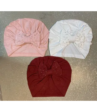 Turban cu fundita cu sclipici  Engros pentru fete, mix culori