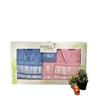 Set Halate Prosop Bamboo Engros Albastru-Roz Pudra