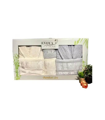 Set Halate Prosop Bamboo Engros Alb-Gri