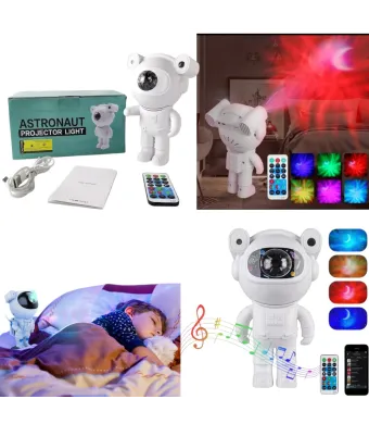 Proiector Astronaut cu LED 20cm,Cap Magnetic, Lumini Multicolore si Telecomada , Incarcare USB Engros