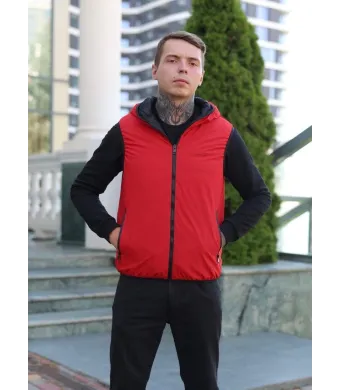Vesta impermeabila Engros pentru barbati, cu gluga, cu doua fete