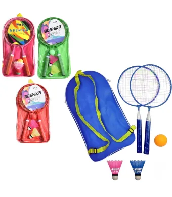 Palete Badminton 2/set cu 2 Fluturasi si o Minge 42cm, Diferite Culori Engros