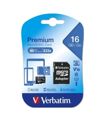 CARD MICROSD + ADAPTOR VERBATIM 16 Gb 44082 enGross