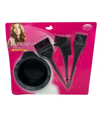 Set vopsit 4 piese – Bol si 3 pensule pentru aplicare precisa, ideal acasa sau salon, En-gros