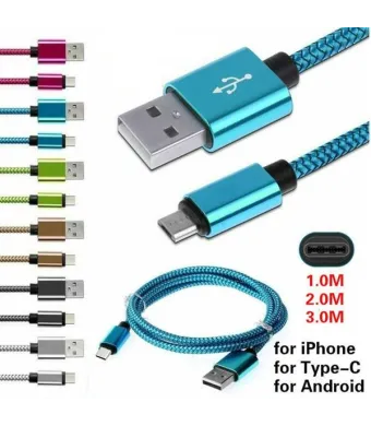Cablu microusb textil albastru/negru ENGROSS