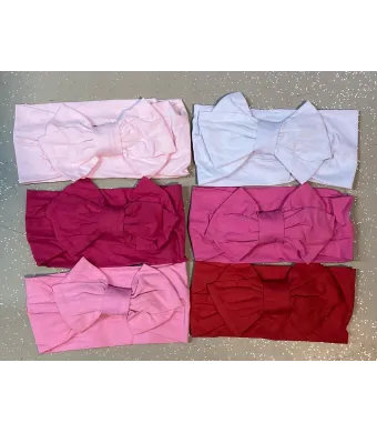 Bentite Engros pentru fetite cu fundita simplu, din bumbac, mix culori