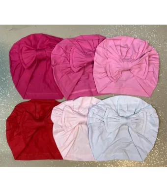 Turban de bumbac, cu fundita simplu,  Engros pentru fete, mix culori
