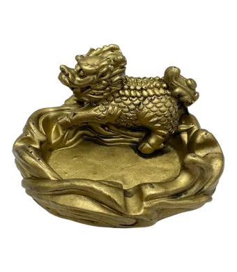 Scrumiera feng shui cu dragon 12cm – decor din rasina pentru noroc, protectie si energie pozitiva, En-gros