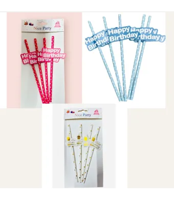 Set 5 Paie Happy Birthday – Diverse Culori,20 cm , En-gros