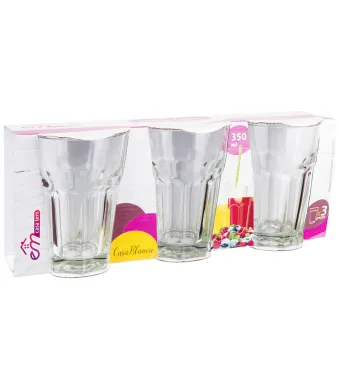 Pahare Sticla Set 3 pahare 350 ml - pahar transparent - En-gross