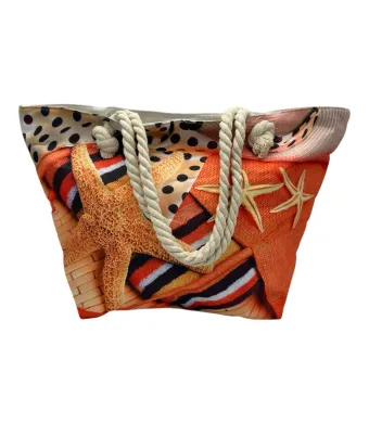 Geanta de Plaja Summer Cocktail din Poliester 100% – Incapatoare, cu Design Marin, Calitate Superioara, En-gros