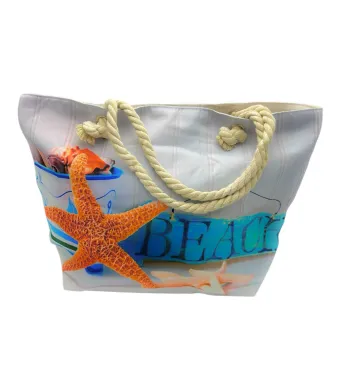 Geanta de Plaja – Model Marin, Poliester 100%, Spatioasa 55x38cm, Calitate Superioara, En-gros