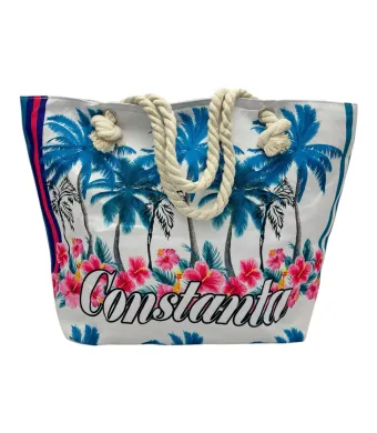 Geanta pentru plaja cu design marin – stil estival, 55x38cm, poliester 100%, En-gros