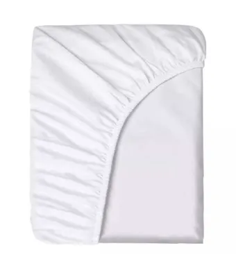 Cearceaf de Pat cu Elastic, Bumbac, Tesatura Rigida, 140g/m2, 180 x 200 cm, Alb Engros