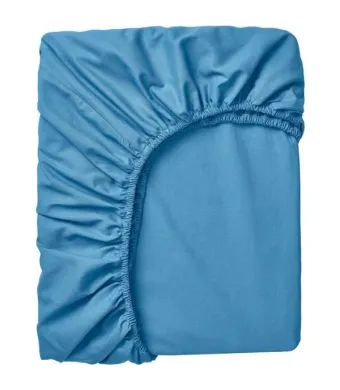 Cearceaf de Pat cu Elastic, Bumbac, Tesatura Rigida, 140g/m2, 180 x 200 cm, Albastru Engros