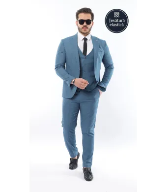 Costum de bărbat cu vestă Slimfit Talia 1 cu lycra Engross (48, 50, 52, 54, 56)
