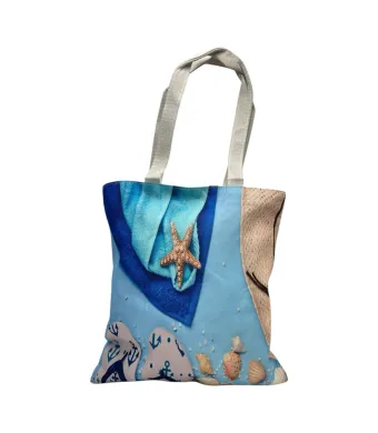 Geanta pentru plaja cu design marin – stil estival, poliester 100%, En-gros