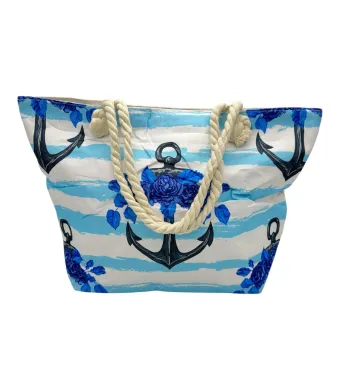 Geanta de Plaja 55x38 cm cu Design Marin – Practica si Fashion pentru Vara, Calitate Superioara, En-gros