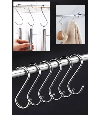 Set Cârlige Metalice Tip S – Mărimea L (11 cm) – Organizare Profesională pentru Bucătărie, Baie și Garderobă,En-gros