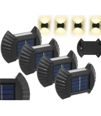 Set 4 lampi solare LED, ABS/PVC, 75 x 100 mm, IP65,EN GROSS