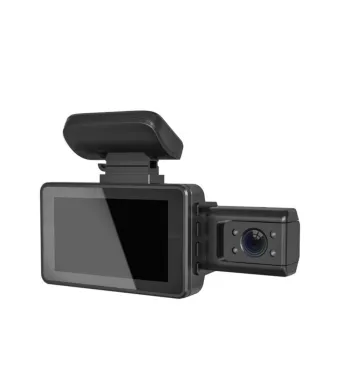 Camera Auto De Bord DVR, Full HD 1080P, 3 Unghiuri De Filmare, Camp Vizual Ultra-Larg De 170°, LCD Display 2,4"HD,Camera 5 MP, Night Vision, Inregistrare Tripla , Loop Recording, G-sensor, Detectare Miscare, Negru.    LCD 2,4 inci HD Display - Echipat cu