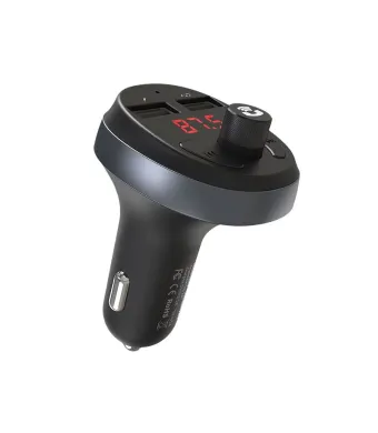Incarcator Auto cu Modulator FM, Bluetooth, Fast Charge, 2x USB, Hoco E41 Engros (NEGRU)