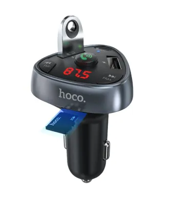 Incarcator Auto cu Modulator FM, Bluetooth, Fast Charge Engros (NEGRU)