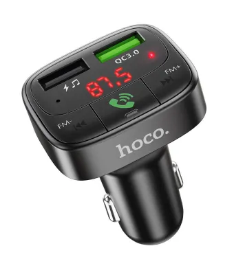 Incarcator Auto cu Modulator FM, BT 5.0, Fast Charge, USB, Hoco E59 Engros (NEGRU)