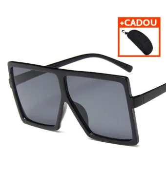 Ochelari de soare, Lentile patrate negre, Protectie UV400, Negru Engros (NEGRU)